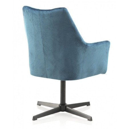 SILLÓN GIRATORIO TAPIZADO MODELO CARLOS PATAS METALICAS