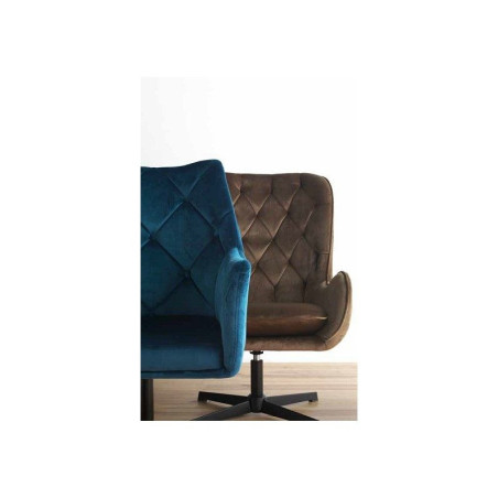 SILLÓN GIRATORIO TAPIZADO MODELO CARLOS PATAS METALICAS