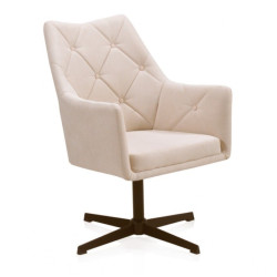 SILLÓN GIRATORIO TAPIZADO MODELO CARLOS PATAS METALICAS