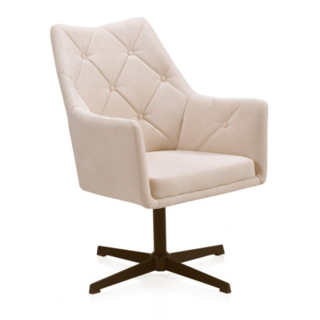SILLÓN GIRATORIO TAPIZADO MODELO CARLOS PATAS METALICAS