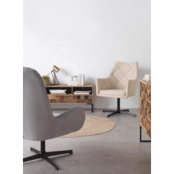 SILLÓN GIRATORIO TAPIZADO MODELO CARLOS PATAS METALICAS