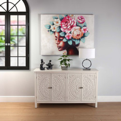 CUADRO MUJER CON FLORES