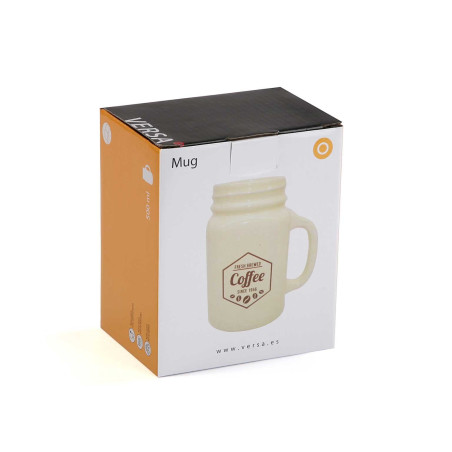 TAZA CON FORMA JARRA CREMA