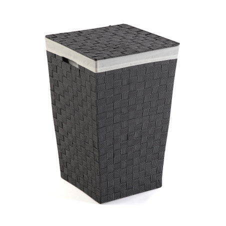 CESTO ROPA GRIS PUNTOS BLANCOS