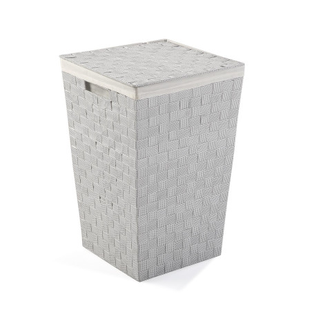 CESTO ROPA BLANCO  PUNTO GRIS
