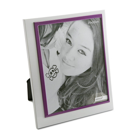 PORTAFOTO BLANCO Y MORADO