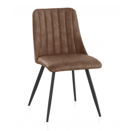 SILLA TAPIZADA COLOR MARRÓN MODELO CURVI