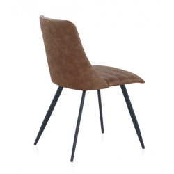 SILLA TAPIZADA COLOR MARRÓN MODELO CURVI