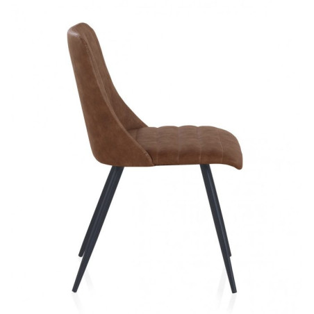 SILLA TAPIZADA COLOR MARRÓN MODELO CURVI