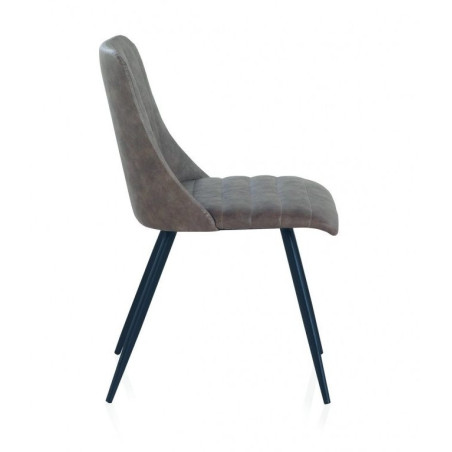 SILLA TAPIZADA COLOR MARRÓN MODELO CURVI