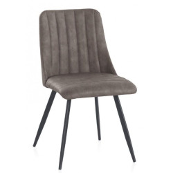 SILLA TAPIZADA COLOR MARRÓN MODELO CURVI