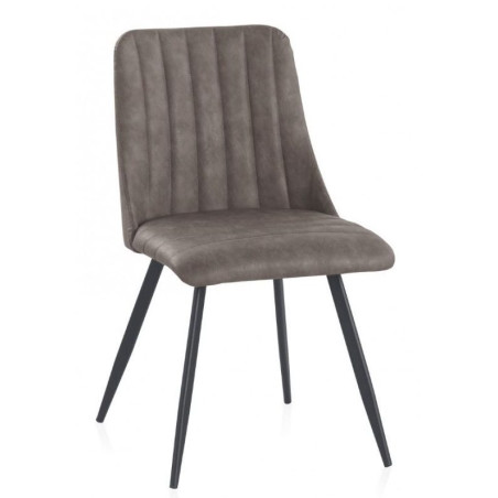 SILLA TAPIZADA COLOR MARRÓN MODELO CURVI