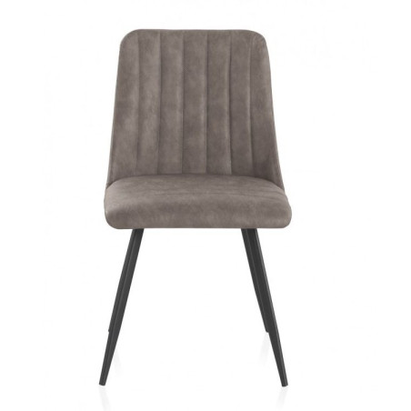 SILLA TAPIZADA COLOR TAUPE MODELO CURVI