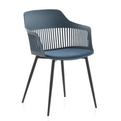SILLÓN POLIURETANO COLOR AZUL MODELO MARÍA