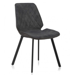 SILLA TAPIZADA GRIS OSCURO MODELO DORUK
