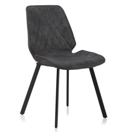 SILLA TAPIZADA GRIS OSCURO MODELO DORUK