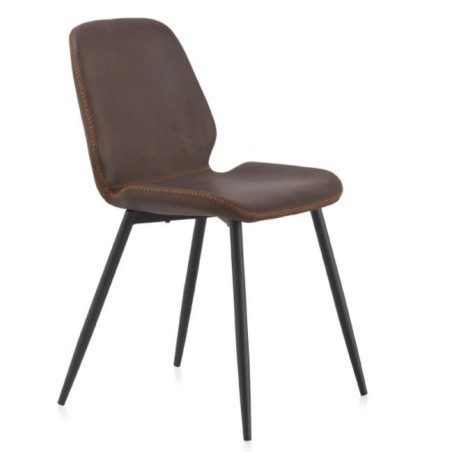 SILLA TAPIZADA COLOR MARRÓN MODELO VELIT 44X53X81
