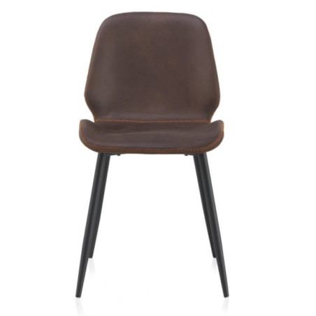 SILLA TAPIZADA COLOR MARRÓN MODELO VELIT 44X53X81