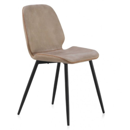 SILLA TAPIZADA COLOR BEIGE MODELO VELIT 44X53X81
