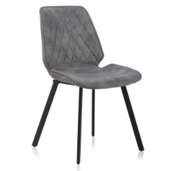 SILLA TAPIZADA GRIS CLARO MODELO DORUK