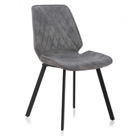 SILLA TAPIZADA GRIS CLARO MODELO DORUK