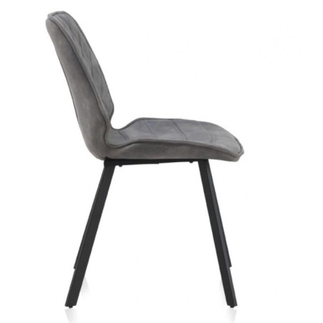 SILLA TAPIZADA GRIS CLARO MODELO DORUK