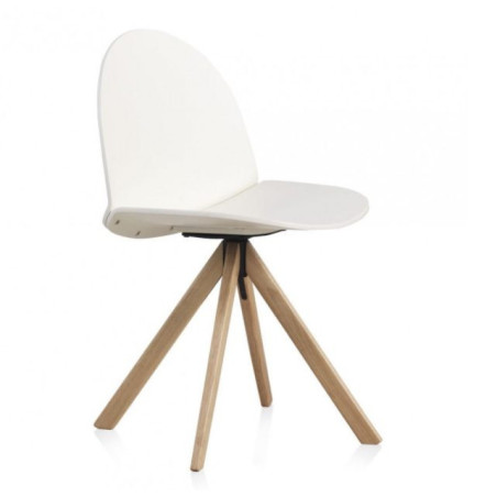 SIILA MADERA LACADA BLANCA GIRATORIA MODELO IGLU