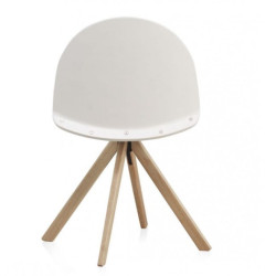 SIILA MADERA LACADA BLANCA GIRATORIA MODELO IGLU