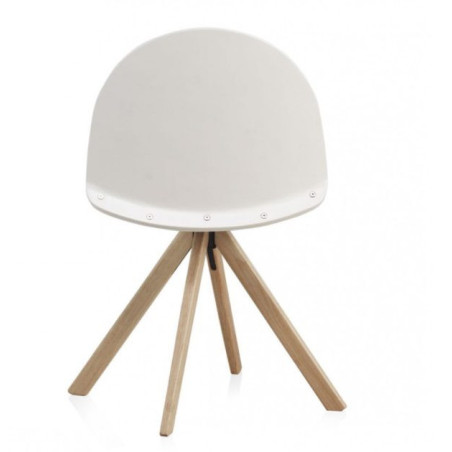 SIILA MADERA LACADA BLANCA GIRATORIA MODELO IGLU