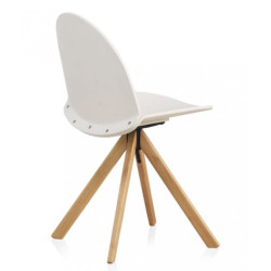 SIILA MADERA LACADA BLANCA GIRATORIA MODELO IGLU