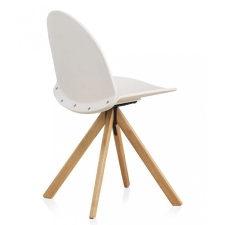 SIILA MADERA LACADA BLANCA GIRATORIA MODELO IGLU