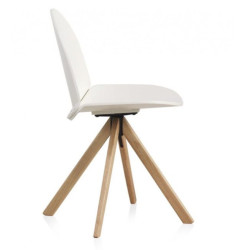 SIILA MADERA LACADA BLANCA GIRATORIA MODELO IGLU