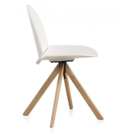 SIILA MADERA LACADA BLANCA GIRATORIA MODELO IGLU