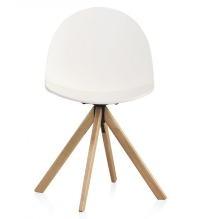 SIILA MADERA LACADA BLANCA GIRATORIA MODELO IGLU