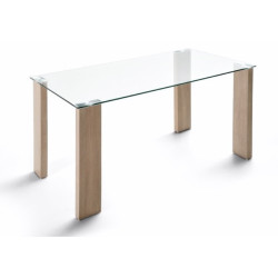 Mesa Comedor Modelo Basico Cristal Templado - 140x80 - Distintos Colores