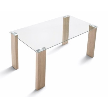 Mesa Comedor Modelo Basico Cristal Templado - 140x80 - Distintos Colores