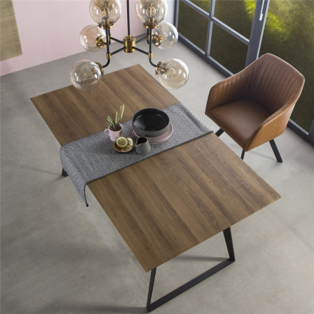 MESA COMEDOR EXTENSIBLE 110 MADERA CHAPADA 140(180)x90