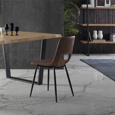 SILLA COMEDOR MODELO 120 POLIPIEL GRIS