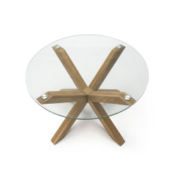 MESA COMEDOR REDONDA MODELO 152 CRISTAL 107X75
