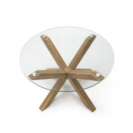 MESA COMEDOR REDONDA MODELO 152 CRISTAL 107X75