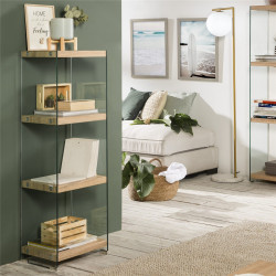 ESTANTERÍA SIDNEY SH-125 CRISTAL COLOR ROBLE