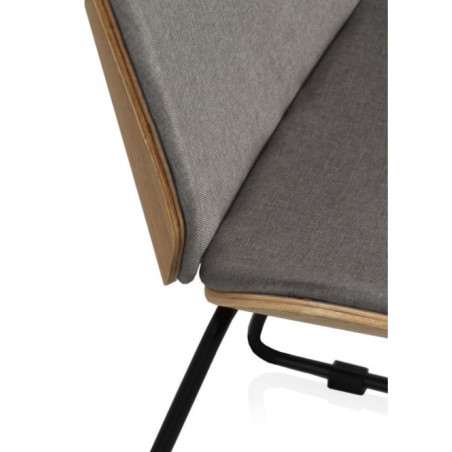 SILLA MADERA TAPIZADA CON PATAS METALICAS NEGRAS MODELO ZOE