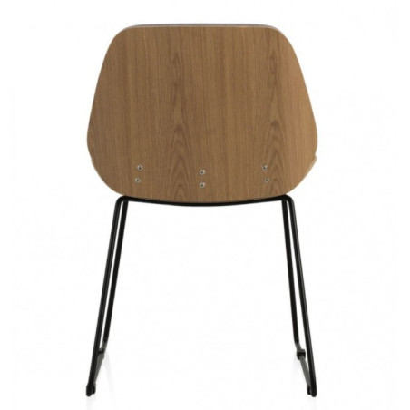 SILLA MADERA TAPIZADA CON PATAS METALICAS NEGRAS MODELO ZOE