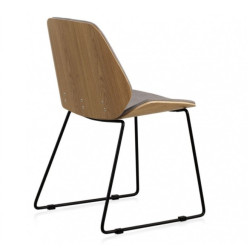 SILLA MADERA TAPIZADA CON PATAS METALICAS NEGRAS MODELO ZOE