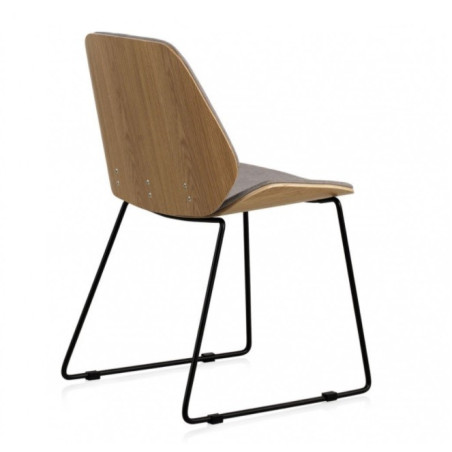 SILLA MADERA TAPIZADA CON PATAS METALICAS NEGRAS MODELO ZOE