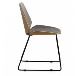 SILLA MADERA TAPIZADA CON PATAS METALICAS NEGRAS MODELO ZOE