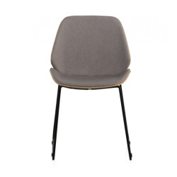 SILLA MADERA TAPIZADA CON PATAS METALICAS NEGRAS MODELO ZOE