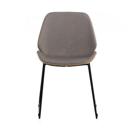 SILLA MADERA TAPIZADA CON PATAS METALICAS NEGRAS MODELO ZOE