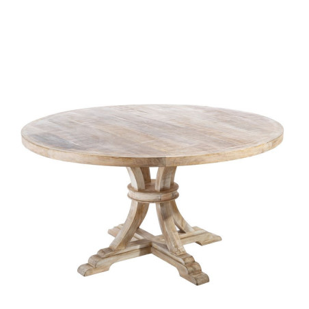 MESA COMEDOR REDONDA BLANCO DECAPÉ 150 X 150 X 76 CM