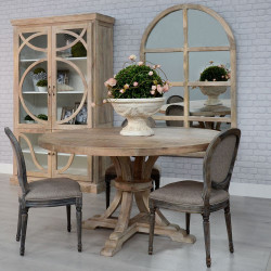 MESA COMEDOR REDONDA BLANCO DECAPÉ 150 X 150 X 76 CM